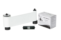 IDP SMART-30 & SMART-50 W Resin White Ribbon with Cleaning Roller - 1200 cards/roll